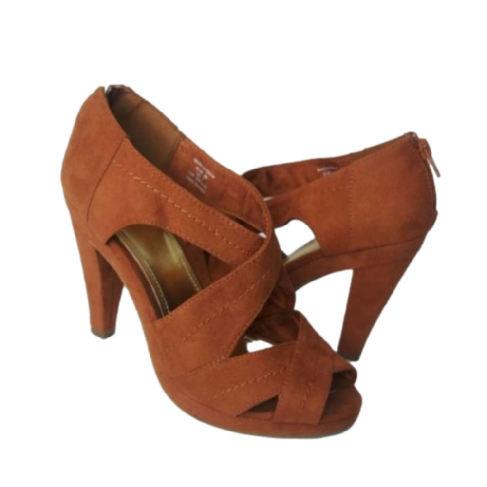 H&M BROWN Strappy Heels Sz 7 Sandals